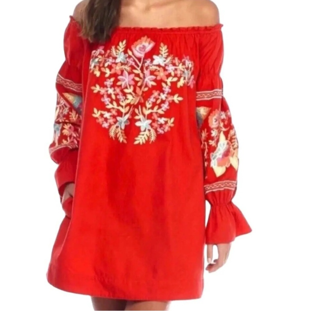 Free People Fleur Du Jour Enchanted Garden Off Shoulder Dress‎ size small